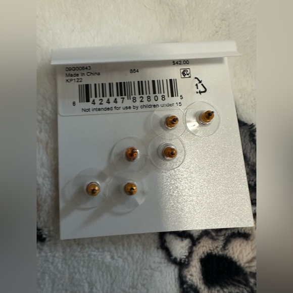 Karl Lagerfeld 3pc Set Crystal & Choupette Stud Earrings - Picture 6 of 6